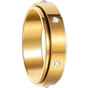 Womens Fidget Rings Anxiety Spinner Ring for Women Thin Stress Relief Titanium Steel Ring for Adult Gifts bracelet men