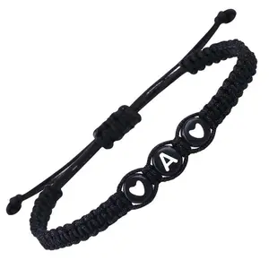 InitialHeartBeadedBraceletforCouples,DoubleLoveMatchingBraceletswithEngravedLettersJewelryGiftforWomenMen,RomanticMatchingCoupleBracelets,DurableElasticBeads