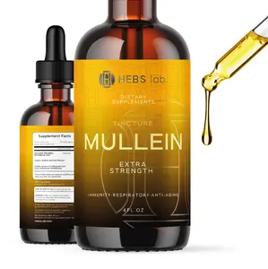 Mullein Drops - Mullein Leaf Extract - Wellness Supplement - Made in USA by HEBS lab. lung health support immune system gluten free vegan soy free
