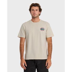 Quiksilver | Foil Stamp Pigment-Dyed Short Sleeve T-Shirt | Men's 100% Cotton Pigment-Dyed Graphic Print | Everyday Wear