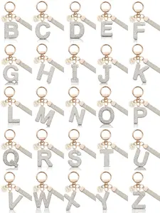 1 pcs Silver Color Initial Letter Keychain, Unisex Casual Design, Perfect Gift for Birthdays & Holidays, Unique Daily Use Accessory