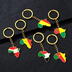 Stainless Steel African Drip Keychain Nigeria Ghana Somalia Congo Cape Verde Uganda Accessories