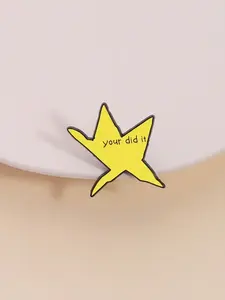 Star Shaped Brooch, Letter Pattern Enamel Pin Hat Pins Suitable for Backpacks, Jeans, Scarves, Hats Decoration, Trendy All-match & Exquisite Brooch for Birthday Gift