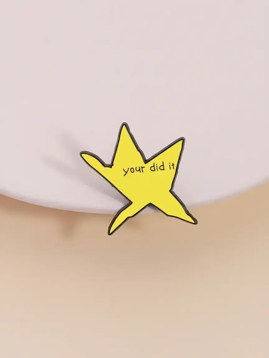 Star Shaped Brooch, Letter Pattern Enamel Pin Hat Pins Suitable for Backpacks, Jeans, Scarves, Hats Decoration, Trendy All-match & Exquisite Brooch for Birthday Gift, Alloy Brooch Pin