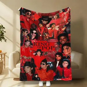 “Michael Jackson Blanket – King of Pop Fleece Throw with Iconic Red Outfits Collage, Cozy Warm Bed & Couch Decor, Perfect Gift for Fans, Music Lovers, Holiday or Birthday Present!”