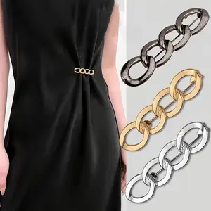 3pcs Adjustable Alloy Waist Cinching Buckles for Jeans & Dresses - No-Sew Detachable Snap Fasteners, Large to Small Sizes, Anti-Show Coat & Sleeve Tightening Tool, Mixed Colors, Fashionable Belt for Women, Versatile Fashion Accessory