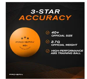 PRO-SPIN Ping Pong Balls - 3-Star Premium Orange Table Tennis Balls | High-Performance 40+ ABS Professional Quality | Ultimate Durability for Indoor & Outdoor Ping Pong Tables