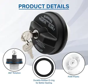 Lockable Fuel Caps and Lockable Gas Tank Caps for Toyota 4Runner, Camry, Corolla, Tundra, Tacoma, RAV4, Highlander, Avalon, Sequoia, Prius, Nissan Altima, Sentra, Honda Civic, Accord, CR-V, Fit, Pilot, and Chevrolet SilveradoFuel Tank Cap and Key Compatib