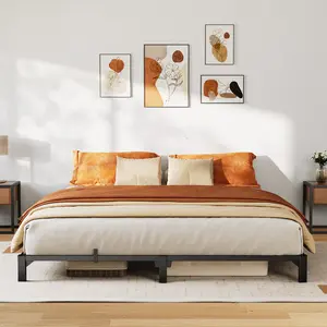 [NEW PRODUCT - FLASH SALE] Garvee Full Bed Frame Metal 6 Inch, Heavy Duty Platform Bed Frame with Reinforced Slats Support, 800 Lbs Load Capacity, Noise Free, No Box Spring Needed and Screws, Tool-Free Assembly