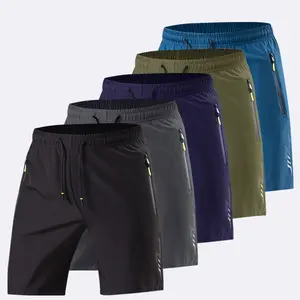 Men's Athletic Shorts 5 Pack - Ideal for Running Workouts & Outdoor Training in Multiple Colors with Zip Pockets