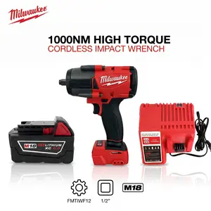 Milwaukee M18 FMTIWF12 1/2 Inch Impact Wrench 1000Nm High Torque Fastening Tool for Auto Repair, Truck Maintenance, Heavy Equipment Service, Construction, Garage and Industrial Workshop, Friction Ring Anvil, 4 Speed Control electric wrench protective boot