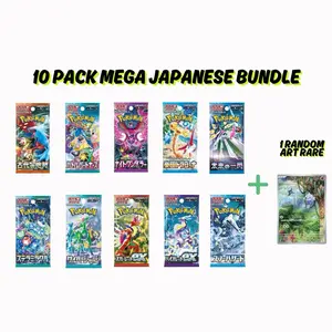 10 Pack Mega Japanese Exclusive Pokemon TCG Pack Bundle Authentic Collectible Cards