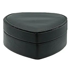 JTV Black Faux Leather Heart Shaped Jewelry Box
