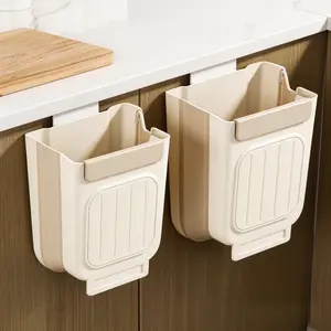 Hanging Trash Can for Kitchen Cabinet Doors, 2.94 Gallon (Approx. 11 L) Kitchen Trash Can, Space-Saving Design, Collapsible Trash Can, Suitable for Kitchen, Cabinet Doors, Bathroom, RV, Car, and Camping