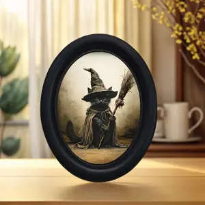 Vintage Art Style Magic Cat Decorative Home Item, Magical Cat Artistic Photo, Perfect for Halloween Christmas Thanksgiving Wall Decoration, Room Decor