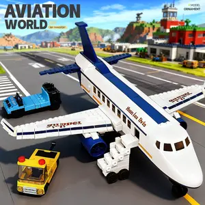 672pcs Large Passenger Plane Puzzle Building Blocks, Building Block Sets, Creative DIY Toy for Christmas and Birthday Gifts, Home Decor Model, Model Kit