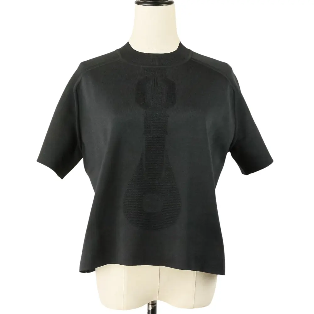 Pre-owned HERMÈS Silk Small Leather Goods Hermes Coaching Relief Knit Short Sleeve Sweater