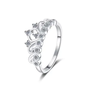 #65��Crown��925 Sterling Silver Synthetic Moissanite Ring