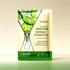 Cucumber Extract Facial Mask, Natural Hydrating & Soothing Face Sheet, Alcohol-Free, Cruelty-Free Skincare, Deep Moisture for Radiant Skin, 5/10 Pack Options