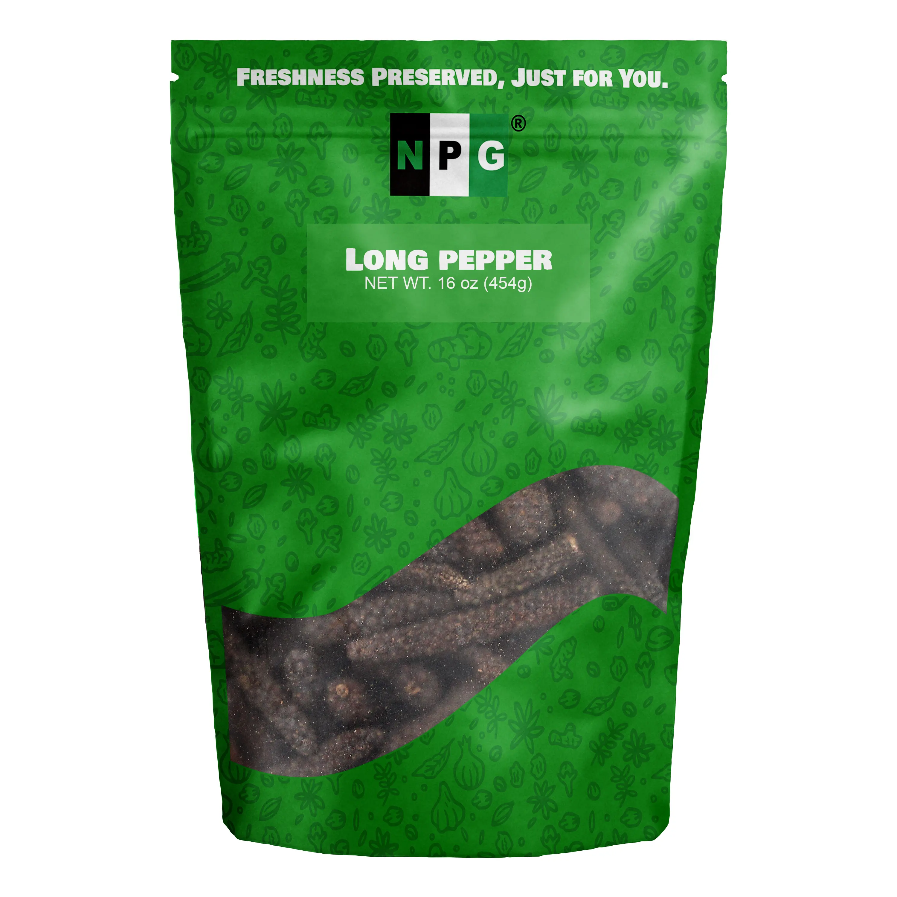 NPG Long Pepper 16 Oz, Whole Long Black Pepper, Longum Black Peppercorns, Pippali Aromatic Spice for Indian, Middle Eastern, and Mediterranean Cuisine