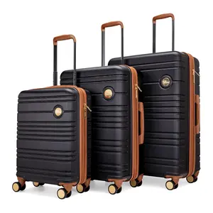 Miami CarryOn Brickell 3 pc Expandable Retro Spinner Luggage