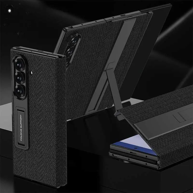 For Samsung Z TriFold Phone Case Stand Light Luxury for Men and Women Full Side Coverage 360-Degree Protection Flip Leather Case HNQ45PL
