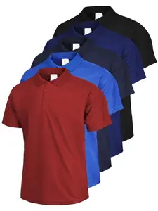 S-2XL 3-5 Pack Mens Short Sleeve Polo Shirt,Fashion Casual Fitted Button Collar Top,Sports Golf Pullover Tee Shirt,Athletic Shirts,Golf Tournament Shirt