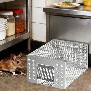 1pc/2pcs Heavy Duty Iron Mouse Cage, In-Out Only Live Catch Trap, Automatic Mouse Trap for Home & Garden