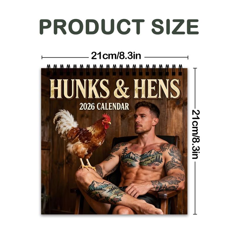 2026 Farm Theme Wall Calendar, 12 Months Colorful Illustrations, 7.9in X 7.9in Perfect Size, Cute Fun Art Decor Gift, Ideal for Home Office Enthusiasts, Wall Planner