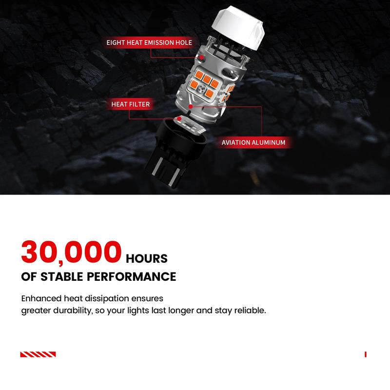 Lasfit (CK Socket) 7443 7444 LED Turn Signal Bulbs CanBus-Ready Switchback CK Socket | T3 Series,2 PCS