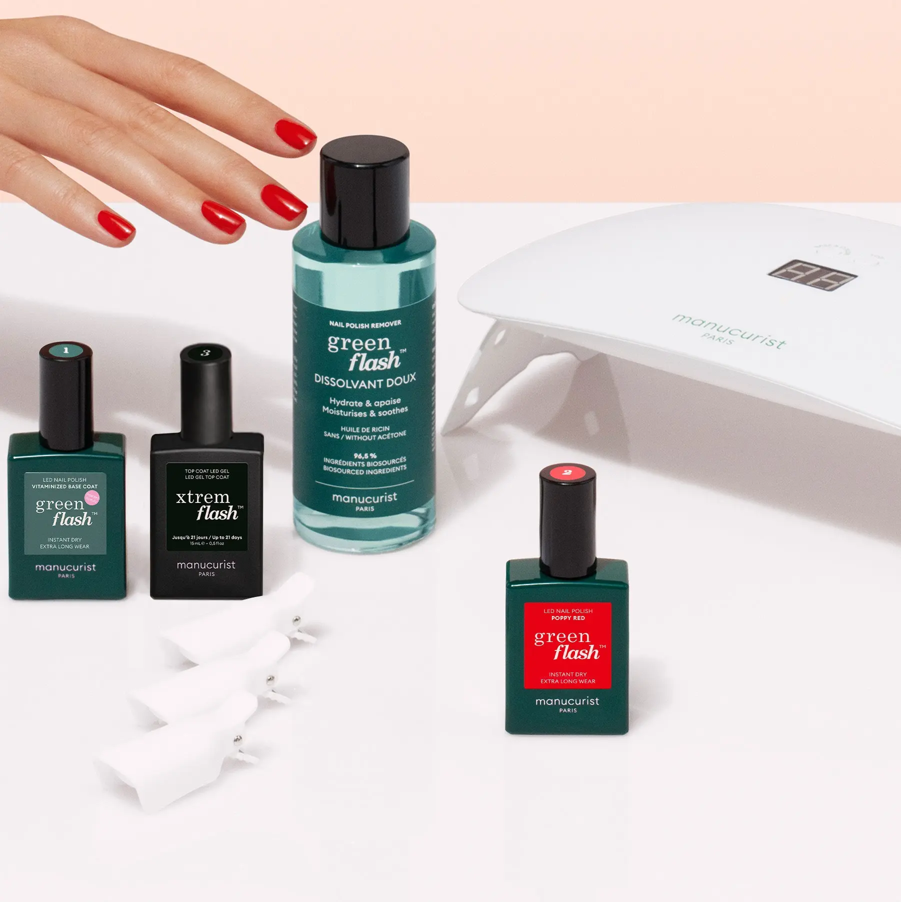 Manucurist LED Gel Polish Kit – 21-Day Extreme Shine, Long Wear, Easy At-Home & Acetone-Free Removal