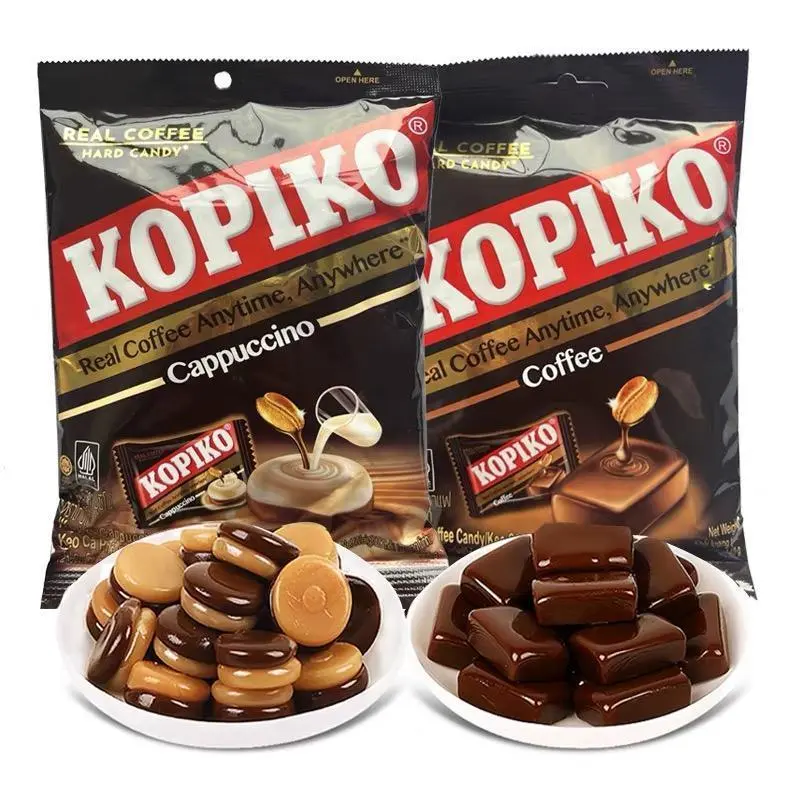 Kopiko Cappuccino Candy 4.23 Oz.Bold-Tasty Hard Candy from Indonesia with Real Coffee Extract – A Satisfying Boost for On-the-Go Energy Snack Bonbon Sweet balls
