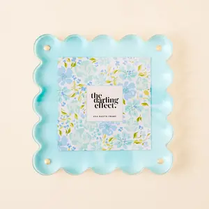Blue Square Scalloped Acrylic Frame