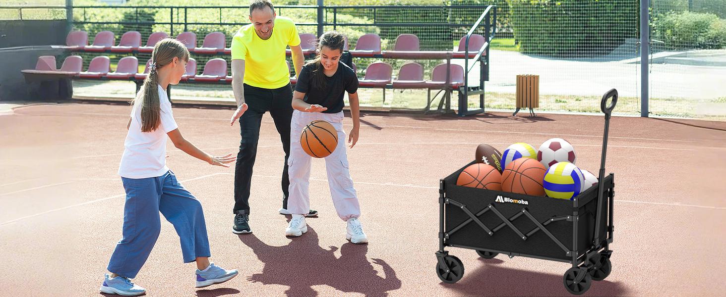 Heavy Duty Folding Utility Wagon Cart - Portable Shopping Cart Trolley, Collapsible Foldable Trolley with Wheels, 220lbs Large Capacity for Grocery Shopping, Outdoors, Heavy Duty Folding Trollies
