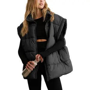 UANEO Women's Zip Up Puffer Vest Stand Collar Sleeveless Padded Coat with Pockets #TikTokShopBlackFriday