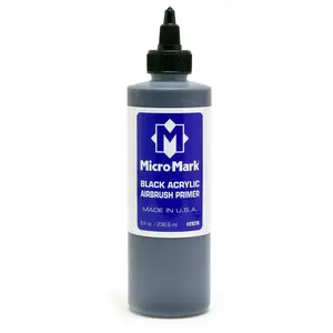 Micro-Mark Black Acrylic Airbrush Primer, 8oz