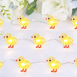 Impress Life Chicken String Lights, 10ft 30 LED Cute Fairy Lights Battery Operated & USB Powered, Remote & Timer Indoor Outdoor Decor Lights for Home Garden Bedroom