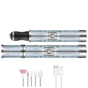 Electric Nail Drill & Automatic Nail Clipper, Rechargeable Trimmer for Adults, Seniors, Men & Women, Portable Elderly-Friendly Fingernail Care Set, Blue (12.5x1.9cm)