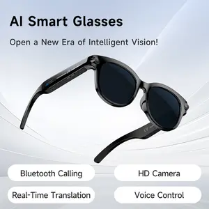 Smart Glasses with 2MP Anti-Shake Camera for Video Recording & Photo Taking, Hands-Free Bluetooth Calling, Translation, Object Recognition, Assistant Conversation, Wireless Portable for Outdoor & Indoor Use, Wearable, Cool Tech Gadgets