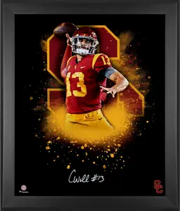 Caleb Williams USC Trojans Framed Autographed 20" x 24" In Focus Photograph - Fanatics Authentic Certified