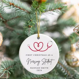 Personalized Nurse Ornament Custom Nurse Gift for RN Gift Nursing School Ceramic Ornament Nursing Student New Nurse