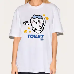 Funny Chiikawa Hachiware Toilet Time Shirt, Cute Japanese Anime Manga Inspired Shirt, Unisex Shirt, Birthday gift for Men Women