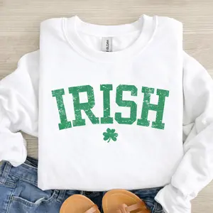Vintage Irish sweatshirt, retro Irish shirt and sweater, cozy crewneck for St. Patrick’s Day, perfect St. Patty’s Day or lucky festive wear - LORA ATCHER
