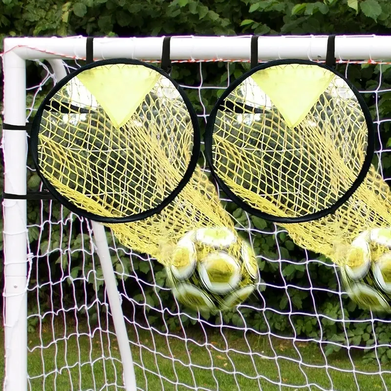 2pcs Soccer Training Shooting Net Equipment Soccer Gear Football Training Target Net Goal Youth Free Kick Practice Shooting Soccer Topshot Portable Soccer Net