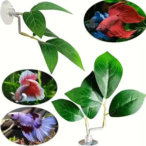 1pc Siamese Fighting Fish Leaf Pad, Artificial Aquatic Plant Decor, Resting Hammock for Betta, Lotus Reproduction Leaf, Aquarium Hideaway Decoration