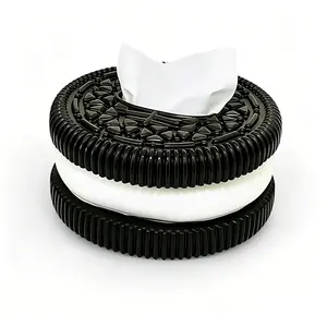 Cookie Shaped Tissue Box Cover - Cute Funny Decorative Tissue Holder for Bathroom, Kitchen, Home & Office Desk