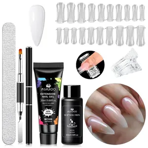Poly Gel Nail Set, 25pcs/set Nail Builder Gel Nail Extension Kit with Slip Solution, Affordable Nail Gel Kit for Beginner Art Design, Poly Gel Nail Kit Complete