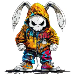 Urban Style bunny DTF transfer for t-shirts
