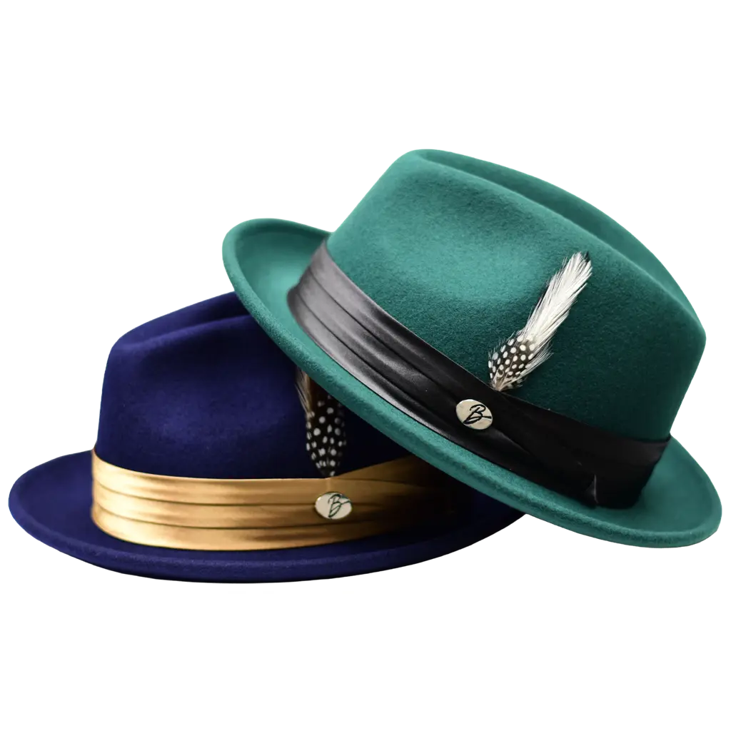 Rocky Collection Classic Fedora 100% Fine Australian Wool 2.25" Snap Brim 1.5" Satin Band Removable B Logo Pin Perfect Fit