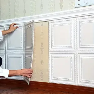 10/20 Pcs 3mm Thick 35x35cm Xpe Material 3D Wall Stickers, Self-Adhesive Wall Panels, Living Room Decor, Bed Head Impact Protection Padding